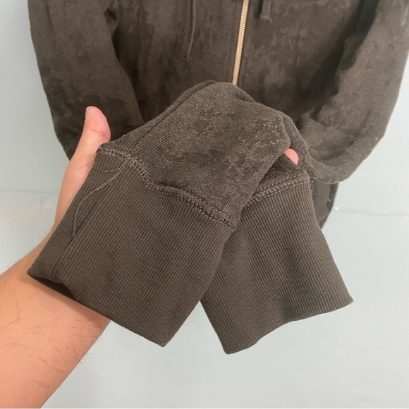 Iro Agouli Zip Up‎ Hoodie Sweater Sz S Charcoal Dark Green Distressed Trashed - Picture 4 of 8